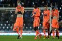 The Ipswich players disappointed after a disastrous second half at Ewood Park Picture Pagepix