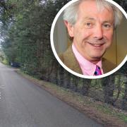 A new 600-pupil school could be built off Warren Road, Herringswell. Inset: Cllr Andy Drummond