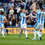 Huddersfield Town's relegation to League One is set to be confirmed at Portman Road this afternoon