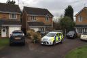 A police cordon at the property in The Brickfields, Stowmarket, where a woman died on Saturday night. Picture: TOM POTTER