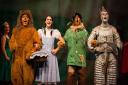Dorothy (Charlotte Sheenan),  Scarecrow (Sam Brown); Tin Man (Michael Haywood Smith) and The Cowardly Lion (Nathan Cant) in The Wizard of Oz by Ipswich Operatic Society at the Ipswich Regent. Picture by Gavin King Photography