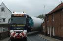 A lorry negotiates its way through Farnham