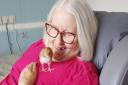 Care home residents hatch chicks in celebration of National Pet Month. Pictured: Resident Jan Wright