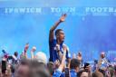 Kayden Jackson celebrates promotion to the Premier League with Ipswich Town
