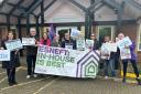 UNISON workers hand letter to ESNEFT