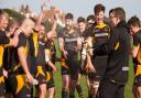 Southwold players celebrate promotion to London 2 North after beating Millwall 49-3. Picture: LINDA CAYLEY