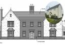 The existing two-storey farmhouse will be demolished and a double-fronted house built