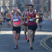 Ipswich JAFFA runner Helen Davies during the Brighton Marathon, her comeback race at the distance since having two children. Picture: JAMES RICHARDSON