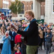 Ed Sheeran performed an impromptu gig outside Ipswich town hall