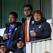 Ed Sheeran was seen at the East Anglian Derby at Portman Road