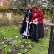 The Covid Garden of Remembrance was opened at St Mary le Tower in Ipswich