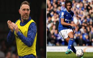 Ex-Ipswich Town pair Richard Keogh and Dominic Thompson both suffered relegation from League Two with Forest Green Rovers last night.