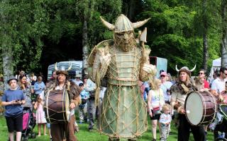 A giant Viking at the Weird Wood 2024