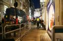 The scene outside the London Palladium after Oxford Circus station in London was evacuated because of an 