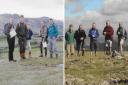 Mark Labdon, Bill Burman, Bobby Stock, Chris Cage and John Glazenbrook have been going to the Lake District every year since 1989. Pictured left in 1990, and right in recent years. Image: Mark Labdon