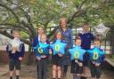 Pupils at Reydon Primary School celebrate its 'good' Ofsted rating