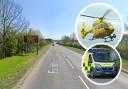 Three air ambulances have been called to a major crash on a Suffolk A-road