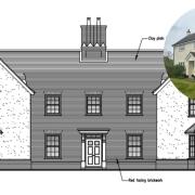 The existing two-storey farmhouse will be demolished and a double-fronted house built