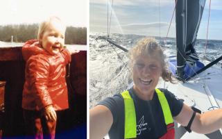 From a childhood spent learning to sail on the River Deben, Pip Hare is now a professional ocean racer competing internationally, preparing for a 3-month race around the globe. Image: Hare family / Pip Hare Ocean Racing