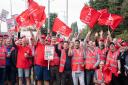 Felixstowe docks workers protest outside the gates over pay