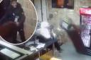 The shocking moment in the King Kebab take-away shop during violence involving a group of youths. Picture: Supplied/M Zaid Naeem