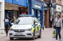 A police car patrols Ipswich town centre  Picture: SARAH LUCY BROWN