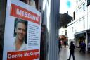 Posters appealing for information into the disappearance of missing RAF Honington serviceman Corrie McKeague