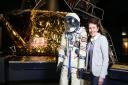 Britain's first astronaut Helen Sharman at the Science Museum in London in 2016 with the space suit she wore 25 years ago on her journey into space. Picture: PA/Steve Parsons