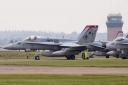 One of the F-18 aircraft at Lakenheath, pictured on Sunday. Credit: Mark Rourke/Pixelsnipers