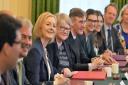 Brandon Lewis, Liz Truss, Therese Coffey and Chloe Smith can all be seen in this picture from the new Prime Minister\'s first cabinet meeting on Wednesday morning.