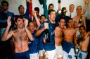 Ipswich Town celebrating promotion from Division 2 in 1992 after a draw at Oxford fired them into the new Premiership.