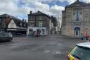 Suffolk police have closed Bury town centre due to the danger of flying debris