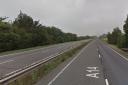The westbound A14 is closed between Coddenham and Stowmarket
