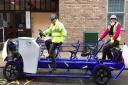 Bury St Edmunds Rickshaw has taken loan of a bicycle bus it is trialling to cut emissions and help children be more active