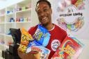 Junior Ngoma at his sweet shop, JR's American Candy
