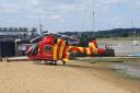 The Essex and Herts Air Ambulance landed on the beach in Manningtree