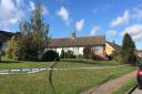 Police at the scene in Quinton Road, Needham Market, where a woman in her 30s was stabbed  Picture: Mariam Ghaemi