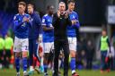 Ipswich Town manager Paul Lambert applauds fans following Saturday's 1-0 home loss to Coventry - a seventh defeat in nine. Photo: Steve Waller