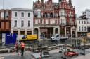 Work is underway on  the Cornhill in Ipswich Picture:SARAHLUCYBROWN