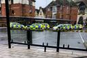 Several police cars were seen at the Old Cattle Market bus station in Ipswich at around 11.45am. Picture: DAN VINNICOMBE