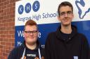 Ewan Aleey (left) and Nathan Telford will use the scholarship to get work experience with top companies. Picture: KESGRAVE HIGH SCHOOL