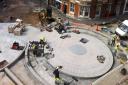 The work ongoing in the town centre as part of the Travel Ipswich scheme