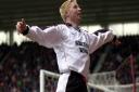 Alun Armstrong celebrates scoring one of his two goals against Middlesbrough in April 2001