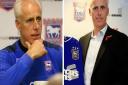 Mick McCarthy on his final night as Ipswich Town manager (left) and the day of his unveiling in November 2012.