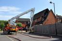 Fire services attend the scene of a house fire in Ward Close, Hadleigh  Picture: ARCHANT