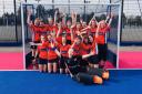 The Ipswich East Suffolk Hockey Club ladies celebrate promotion. Picture: PETER ELSOM