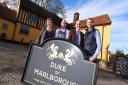 Duke of Marlborough pub celebrates the unveiling of their new sign. Left to right, Sarah Caston, Richard Podd, Kevin Long and James Batchelor-Wylam. Picture: GREGG BROWN