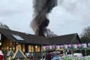 The fire at the Santa's grotto marquee at Notcutts in Woodbridge. Picture: MARK LING