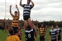 Felixstowe, right, and Ipswich YM contest a line-out at the weekend. Picture: CONTRIBUTED