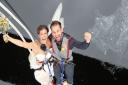 Ross Basham, 33, and Hannah Phillips, 27, who jump-started married life by holding their wedding on a bungee jump platform and then leapt 40 metres on the same cord